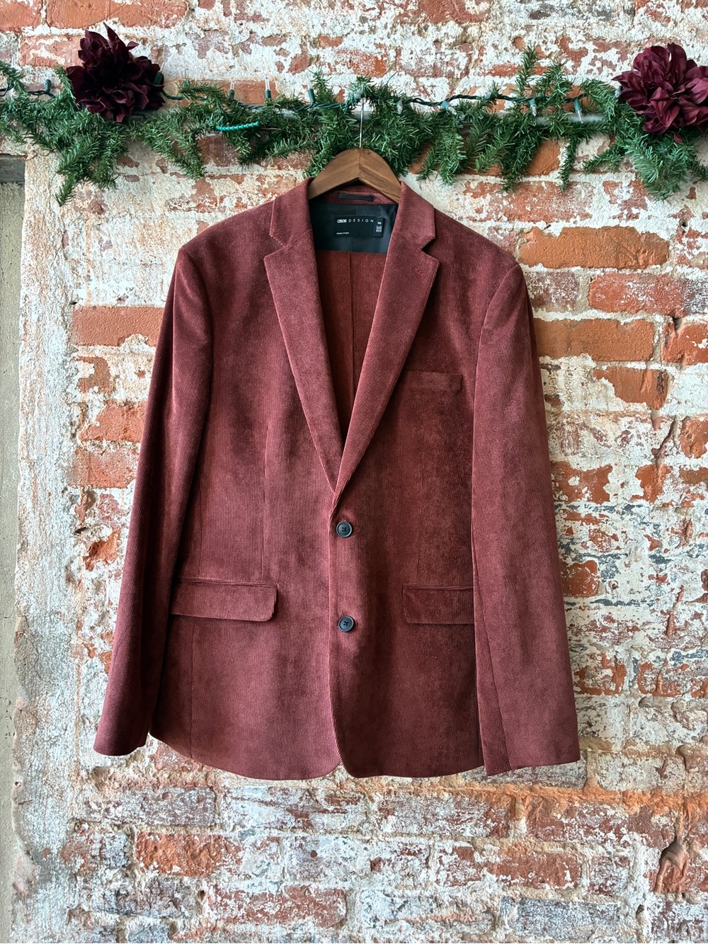 Men's Suede suit w/boot cut pants- Burgundy